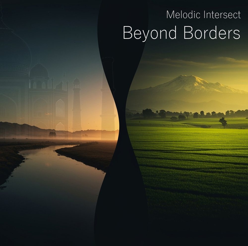 Beyond Borders album cover – Melodic Intersect with Enayet Hossain (tabla), Hidayat Khan (sitar) and Greg Hatza (keyboards)