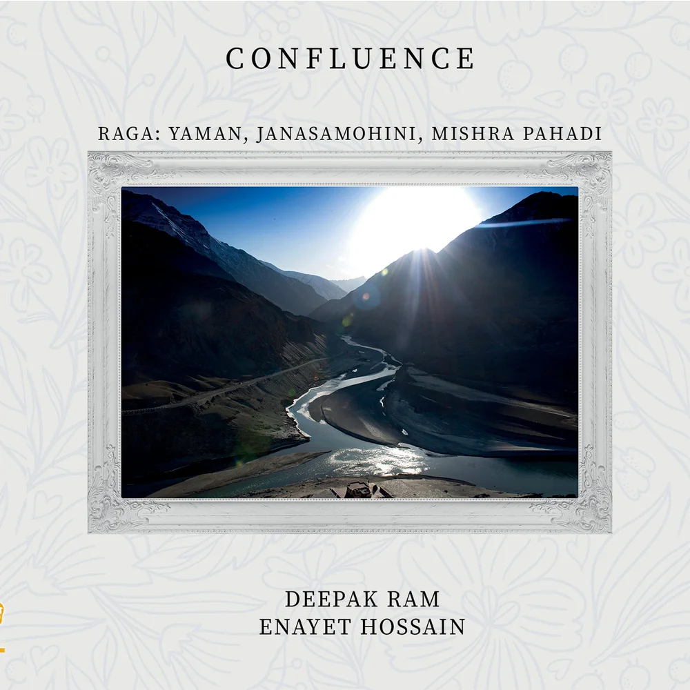 Confluence album cover – Deepak Ram (bansuri) and Enayet Hossain (tabla)